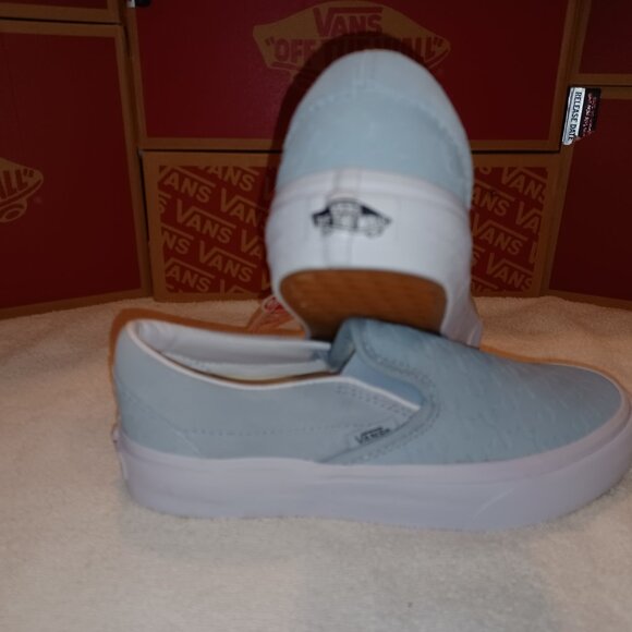 VANS Men's 5/Women's 6.5 Slip On Houndstooth Embossed Suede Winter Sky - Picture 6 of 12